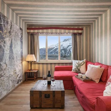 公寓 Stmoritz Center Vintage Terrace 180 Full View *